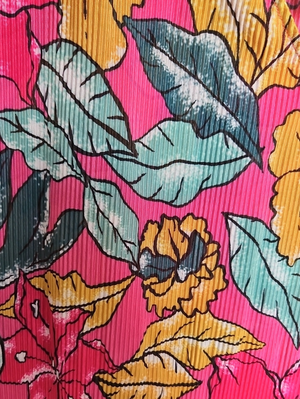 Anthropologie Pink Floral Halter Camisole with Pink Yellow & Teal Accents - Picture 3 of 9